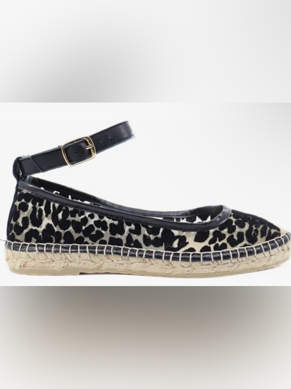 Free People Mason Ballet Espadrille in Black Leo size EU 41 or US 10 NIB